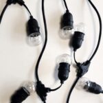 Festoonlyskæde 10m, E27 på wire m. pærer Varm hvid LED