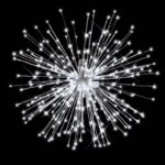 Starburst til ophæng, sølv, 80cm, ude Kold hvid LED, statisk