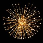 Gold starburst Ø80cm, ude Varm hvid LED, statisk lys