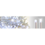 SPARK LIGHT® LED+ lyskæde 20m - kold hvid + slowflash - hvid kabel - IP66/IP69 Kold hvid LED