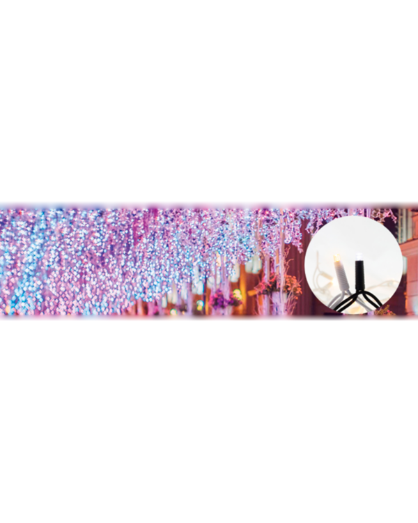 SPARK LIGHT® LED+ lyskæde 20m - blå - sort kabel - IP66/IP69