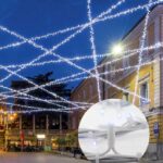 Klyngelyskæde på wire, kold hvid 7,5m Kold hvid LED