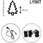 Lyskit til 120 cm juletræ, 230V Varm hvid LED