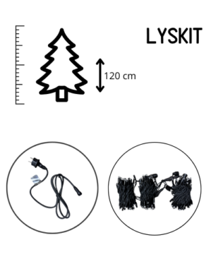 Lyskit til 120 cm juletræ, 230V