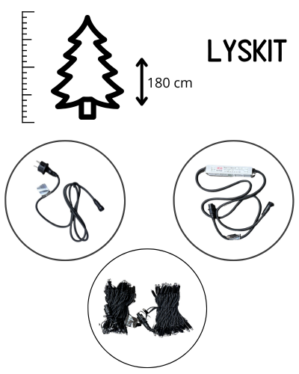 Lyskit til juletræ 180 cm, 230V