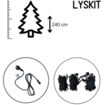 Lyskit til juletræ på 270 cm, 230V Varm hvid LED