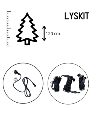 Lyskit til indendørs juletræ på 120 cm