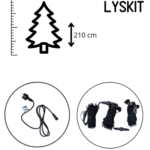 Lyskit til indendørs juletræ på 210 cm Varm hvid LED