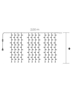 Multifarvet cherrylight lysgardin 2x3m