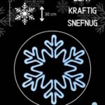 Lyseblåt snefnug i bioprint, kraftigt design, 30cm Blå