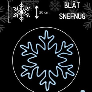 Lyseblåt snefnug i bioprint 30cm