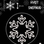 Hvidt snefnug i bioprint 30 cm Hvid