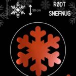 Rødt snefnug i metal 50cm Rød