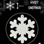 Hvidt metal snefnug 20cm Hvid
