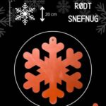 Rødt metal snefnug 20cm Rød