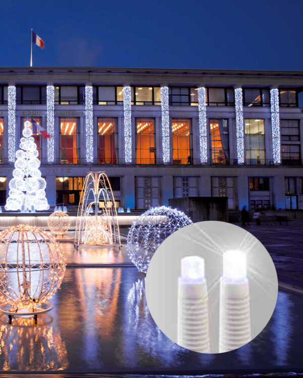 JOYLIGHT¨led+ lysgardin, kold hvid, slow flash, 230V 2x5m