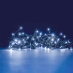 Kold hvid LED solcelle lyskæde (statisk + flash) 10m Kold hvid LED