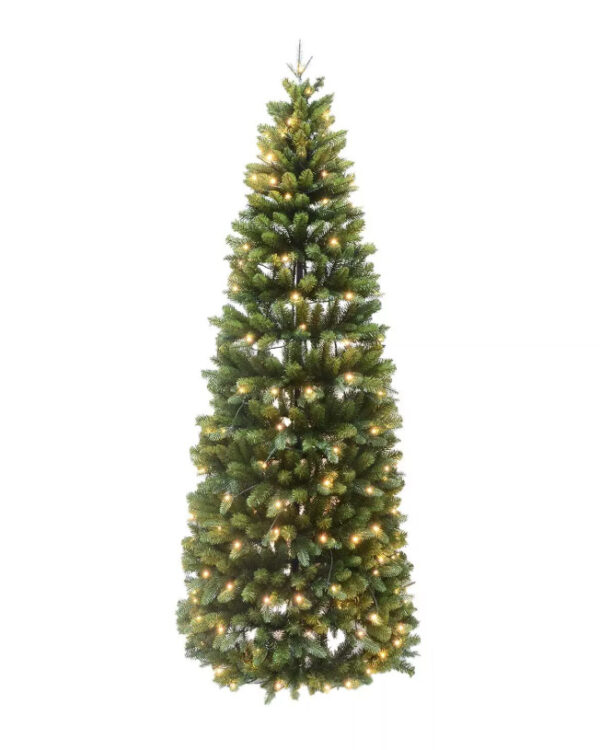 Praktisk popup juletræ på 210cm med LED lys.