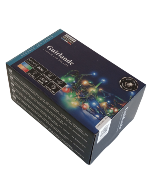 Solcelle lyskæde med multifarvet LED (statisk + flash) 20m