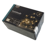 Solcelle lyskæde med varm hvid LED (statisk + flash) 20m Varm hvid LED