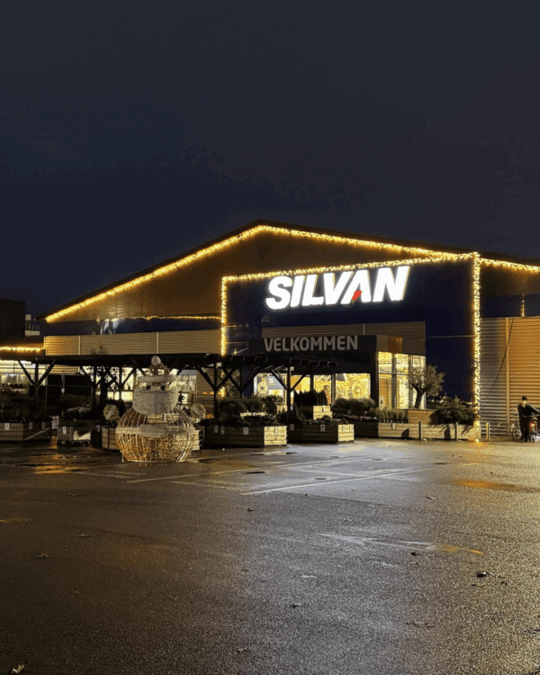 Silvan med julelys fra jadalight i form af intenz lyskæder med varm hvid LED.