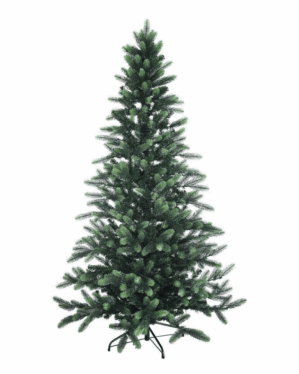 Smukt kunstigt juletræ med grønne grene i PE og PVC.