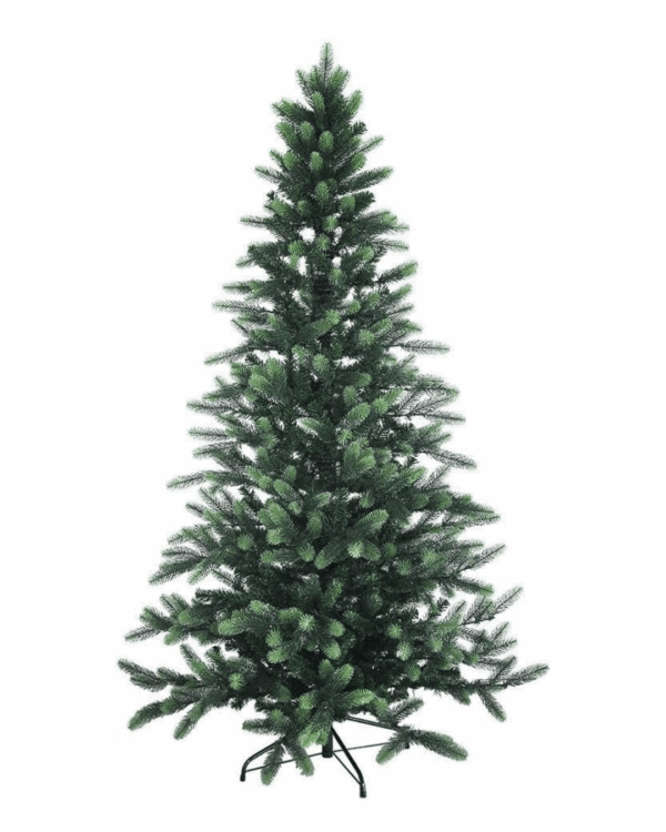 Smukt kunstigt juletræ med grønne grene i PE og PVC.