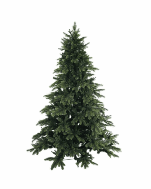 Fyldigt kunstigt juletræ med mange grene i PE og PVC.