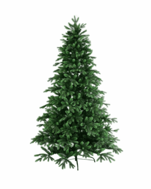 Fyldigt kunstigt juletræ med grene i PE og PVC.