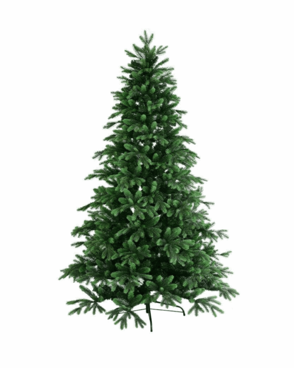 Fyldigt kunstigt juletræ med grene i PE og PVC.