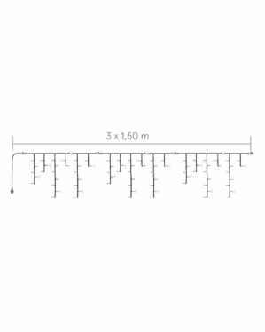 tegning af lyskæde med 0,6 meter høje istapper.