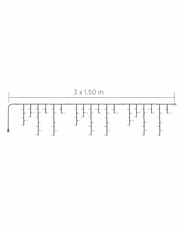 Istaplyskæde der er 1 meter høj og 4,5 meter lang.