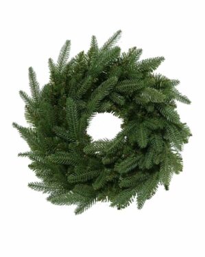 Fyldig kunstig grankrans med grene i PE og PVC