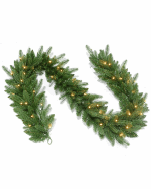 Grsanguirlande med varme hvide LED lys