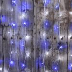 CURTAIN FLICKER 96 LED - 2m x 2m, hvid og blå LED, indendørs og udendørs Kold hvid LED, blå LED, statisk