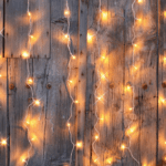 CURTAIN FLICKER 96 LED - 2m x 2m, varm hvid, indendørs og udendørs Varm hvid LED, statisk lys