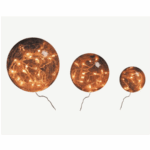 3 glaskugler med varm hvid LED, Dark Amber Varm hvid LED, statisk lys
