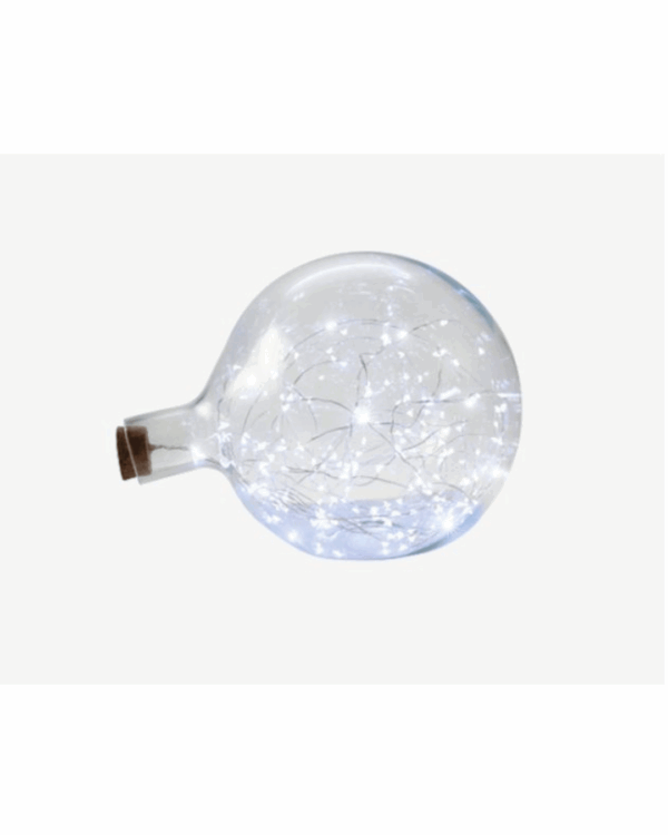 Glaskugle med kolde hvide LED