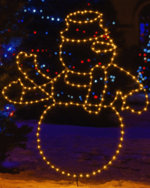 Vinkende snemand julelys til haven
