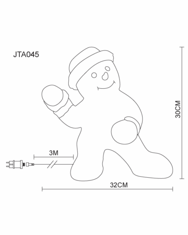 Tegning af snemand figur med lys