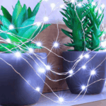 Solcelledrevet lyskæde med 200 hvide micro LED, 20m Kold hvid LED, statisk lys