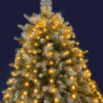 Lysgardin til juletræ - 1,8 m med 432 amber micro LED og 8 funktioner Varm hvid LED, statisk lys