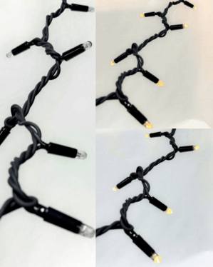 Professionel strin light LED lyskæde med dualcolor med to forskellige varme hvide lysfarver.