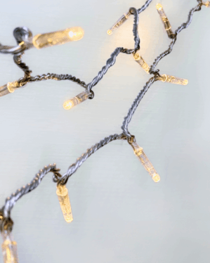 Professionel lyskæde med transparent ledning og varm hvid LED