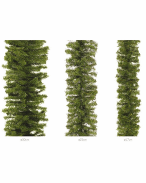 Tæt granguirlande i PVC i forskellige tykkelser.