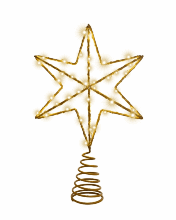 Guld topstjerne til juletræ
