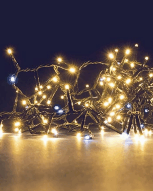 Lyskæde med varm hvid LED med kold hvid flash