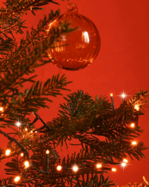 Juletræ med lyskæde med kobberfarvet LED