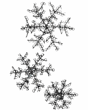 Sorte glittersnefnug i forskellige størrelser