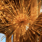 Gold Starburst, Ø80cm, 24V, IP20 Varm hvid LED, kold hvid flash